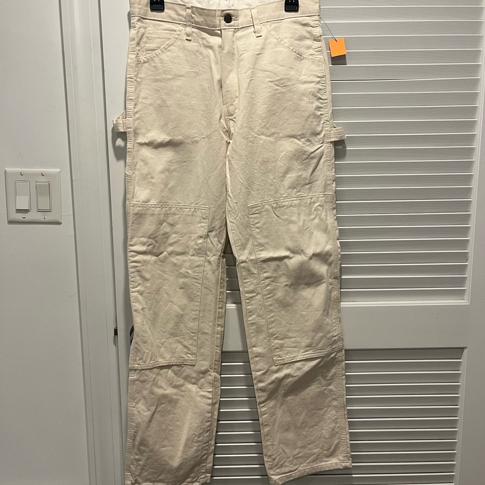 DICKIES CARPENTER CARGO PANTS - CREAM SIZE 4